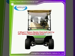 4 bánh xe 2 người Electric Club Golf Cart Car 48V pin chạy với mái nhà