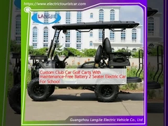 Custom Club Car Golf Carts With Maintenance-Free Battery 2 chỗ ngồi xe điện cho trường học