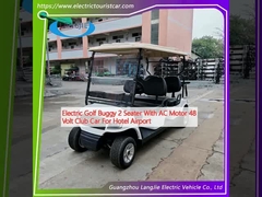Electric Golf Buggy 2 chỗ ngồi với động cơ AC 48 Volt Club Car cho khách sạn sân bay