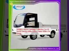 1000KGS Electric Carbage Collection Car AC Tourist Electric Utility Carts 2 chỗ ngồi 100km cho phạm vi