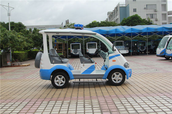 Xe golf điện màu xanh / trắng với kính sợi thủy tinh 4 chỗ