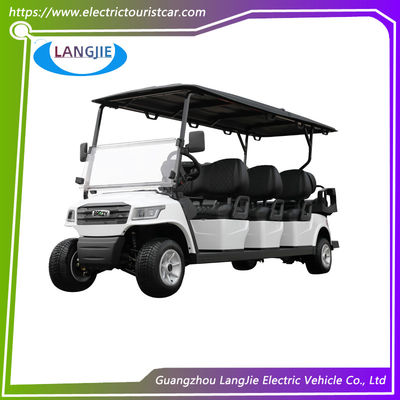 8 Hành khách Xe golf điện Xe golf tùy chỉnh AC Motor Với mái đen