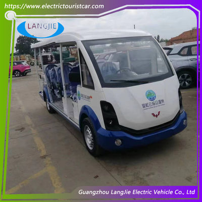 Xe golf Club Car Precedent màu xanh/trắng 14 chỗ chạy bằng xăng, xe buýt du lịch cho khu dân cư
