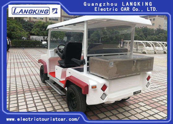 Xe tuần tra điện 5 chỗ màu đỏ / trắng có thùng HS MÃ 8703101900