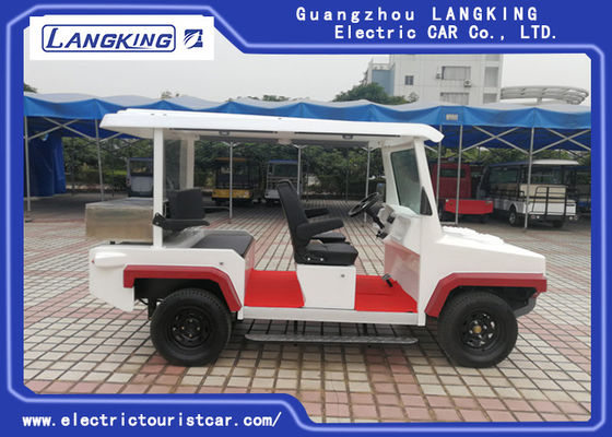 Xe tuần tra điện 5 chỗ màu đỏ / trắng có thùng HS MÃ 8703101900