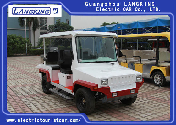 Xe tuần tra điện 5 chỗ màu đỏ / trắng có thùng HS MÃ 8703101900