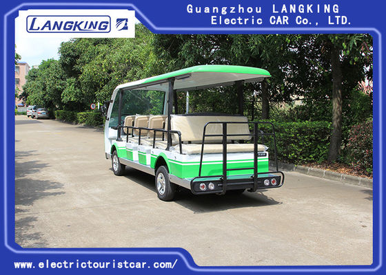 Xe đưa đón điện màu xanh lá cây / trắng / Xe mô tô điện 7.5KM 72V 14 chỗ cho công viên