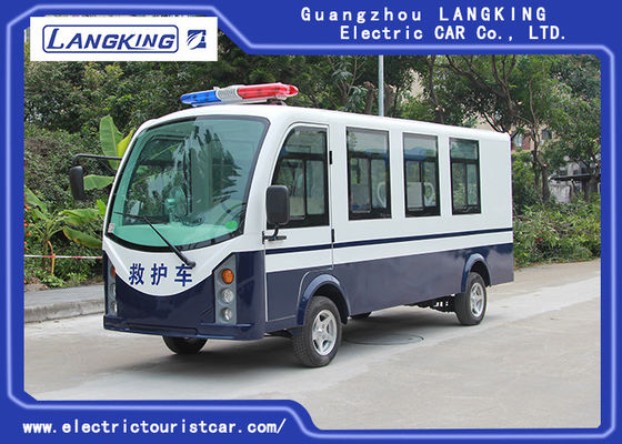 Xe cứu thương điện màu xanh / trắng với đèn chiếu sáng cho bệnh viện