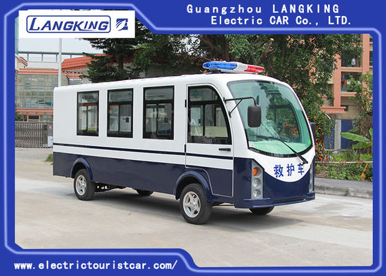 Xe cứu thương điện màu xanh / trắng với đèn chiếu sáng cho bệnh viện